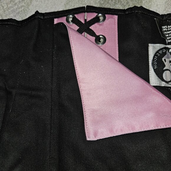 SALE! XS Tight Lacing Under Bust Steel Boned Corset ZIP PINK - Picture 4 of 16